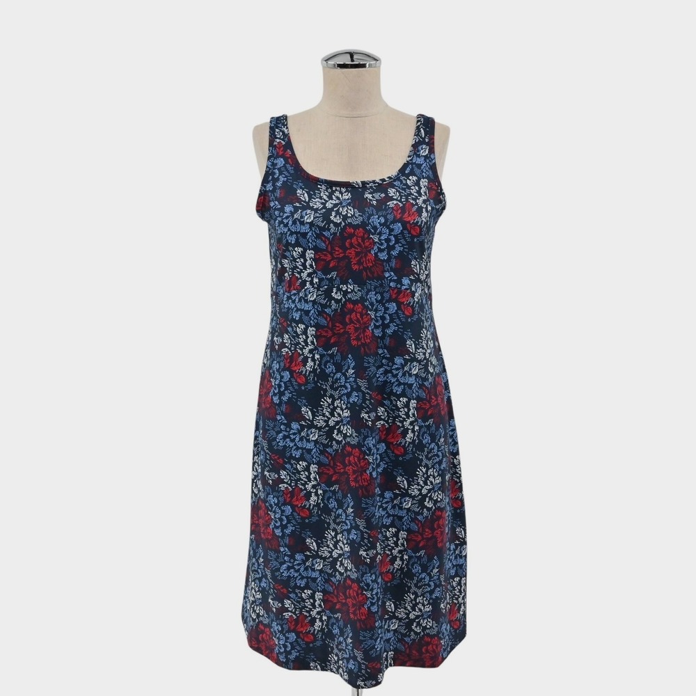 COLUMBIA Dress Womens Sz M PFG Freezer Sleeveless Collegiate Navy‎ Deep Sea Dash